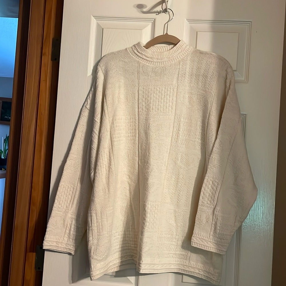 Vintage, Spunky, white sweater, women’s xtra lrg, made in USA